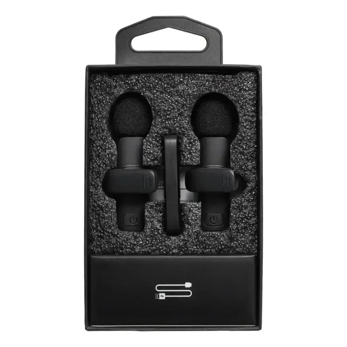 Wireless lavalier microphone Lightning double with long hair (2 in set) K1 black Photo