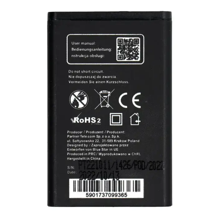 Battery for Nokia 1208 / 1200 / C1 / 1616 / 1800 1100 mAh Blue Star Фото num