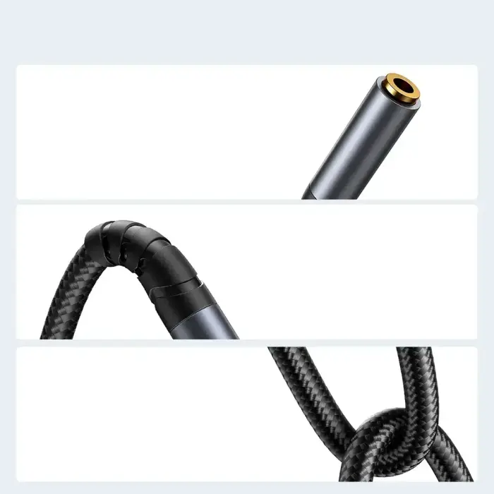 Joyroom stereo audio cable AUX 3.5 mm mini jack (male) - mini jack (female) 1.2 m black (SY-A09) Photo