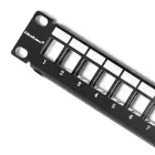Qoltec Patch panel RACK | 24 ports | UTP blank | Black Foto 2