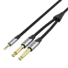 Audio cable mini jack 3.5mm to 2x jack 6.35mm male Vention BARHK 8m Foto 6