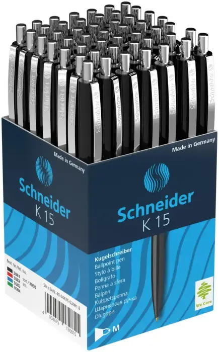 Lodīšu pildspalva SCHNEIDER K15, melns korpuss, melna tinte Photo