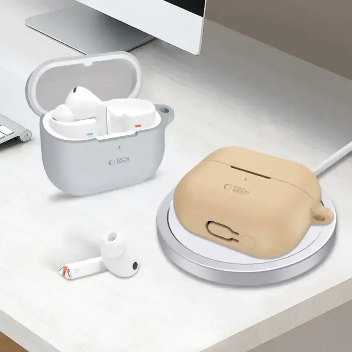 TECH-PROTECT SILIKONA ĀĶIS SAMSUNG GALAXY BUDS 3 | 3 PRO CAFFE LATTE Foto 4
