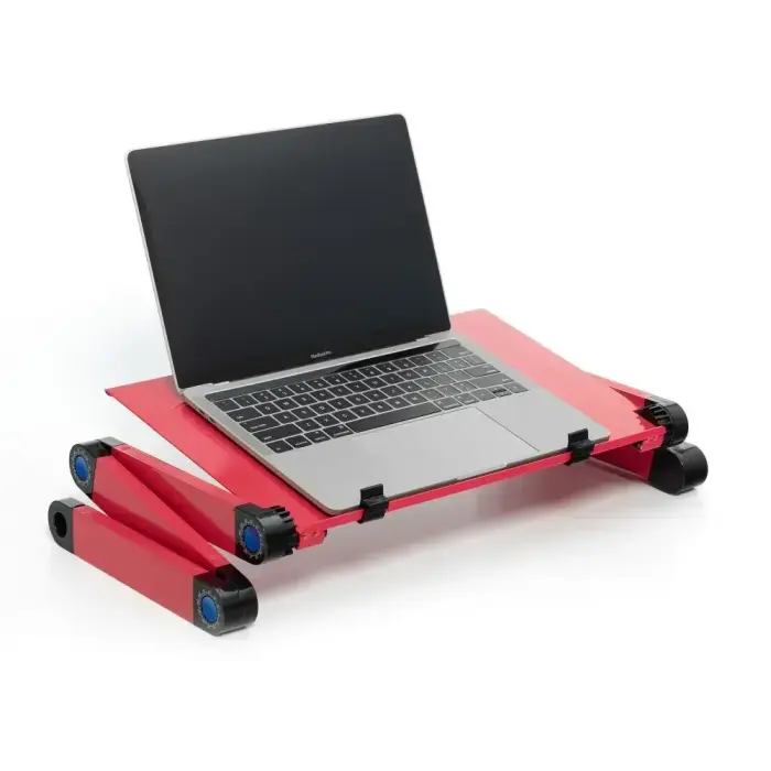 Desk for laptop uniwersal adjustable with cooling YL-803 red Foto 4