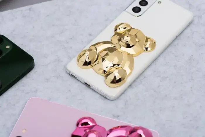 Phone stand BEAR - stick-on - gold Foto 5