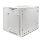 Qoltec RACK Cabinet 19" | 9U | 600 x 500 x 600 | Tempered doors | Hanging | Steel case | Lock | Grey Фото num