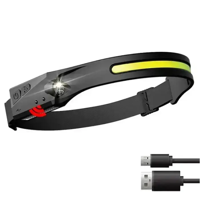 LED headlamp with IPX4 motion sensor USB-C 1200 mAh - black Фото num