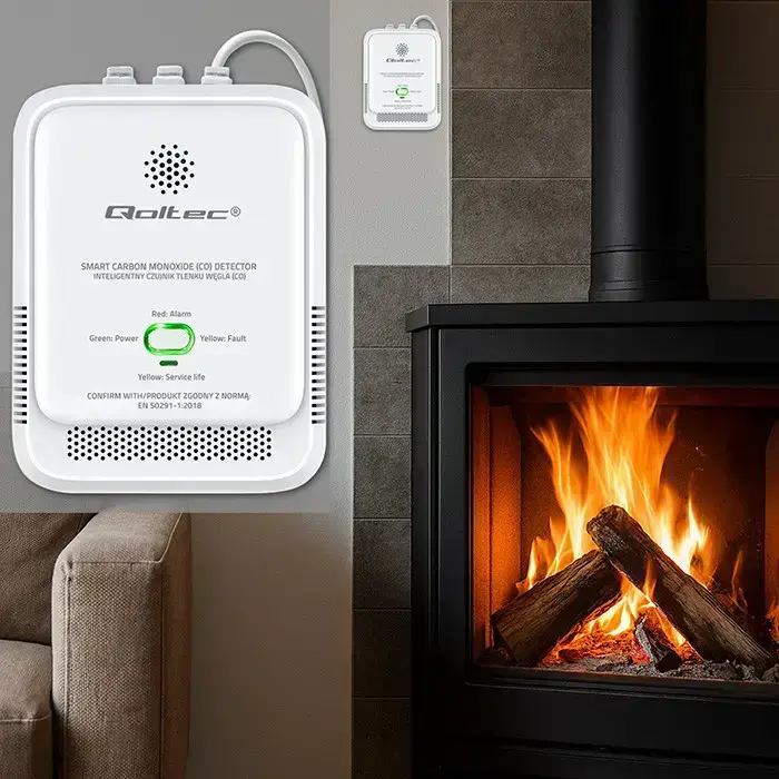 Qoltec Certified Carbon monoxide sensor | CO detector | alarm 85dB | LED Фото num