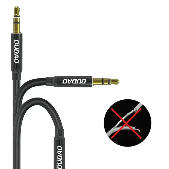 Dudao L12S AUX cable mini jack 3.5mm 1m 3-pole stereo - black Foto 11