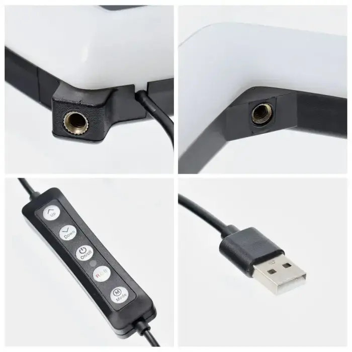 LED Ring Stream RGB lamp 10" with holder for mobile HEART + tripod JM26-10 black Фото num