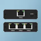 Qoltec Splitter Ethernet mini SWITCH 1x3 RJ45 | 1000Mb/s | USB-C | Aluminium Photo