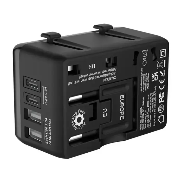 Blitzwolf BW-TA1 4-in-1 Travel Adapter 2xUSB + C + PD 20W Фото num