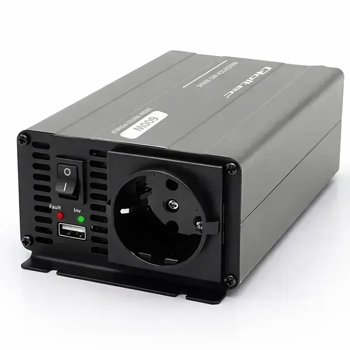 Qoltec MS Wave Voltage Converter | 12V to 230V | 300/600W | USB | Compatible with LiFePO4, GEL and AGM batteries Foto 8