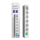 Qoltec Power strip | 6 sockets | 1.8m | White-grey Photo