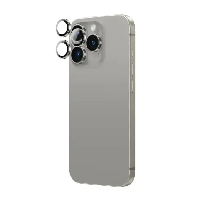AmazingThing AR Alumīnija 3 lēcas stikls ar kameru lēcas rāmi telefona maciņš iPhone 16 Pro, iPhone 16 Pro Max pelēkā krāsā Foto 3