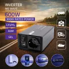Qoltec MS Wave Voltage Converter | 12V to 230V | 300/600W | USB | Compatible with LiFePO4, GEL and AGM batteries Foto 2