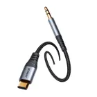 Joyroom stereo audio cable AUX 3.5 mm mini jack - USB-C for phone 1.2 m black (SY-A07) Photo