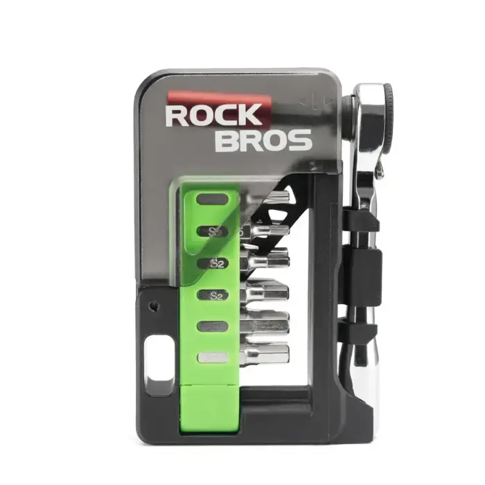 Rockbros Bike Tool Set with Mini Ratchet and Bits - Translucent Green Фото num
