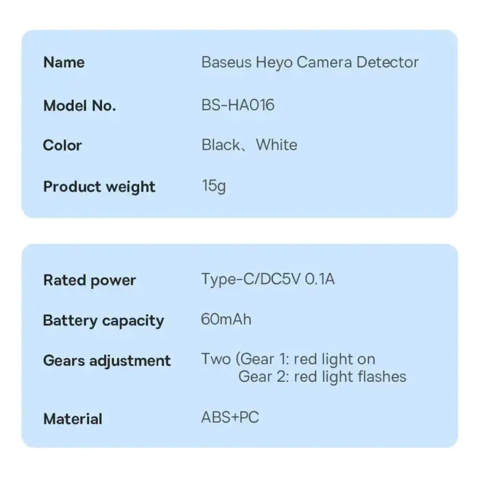 Baseus Heyo hidden camera detector white (FMHY000002) Foto 23