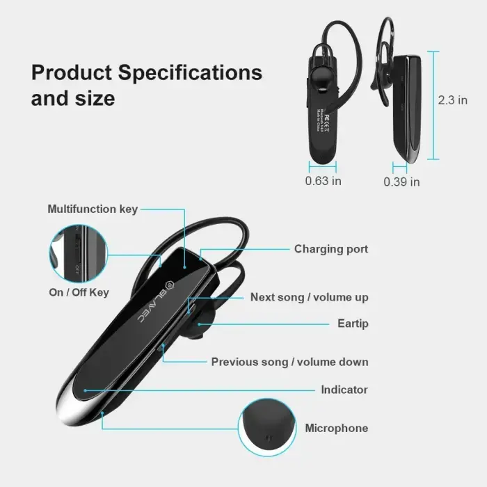Blavec Bluetooth Headset Travel PL55 Multipoint (BHPL55-B) black Foto 4