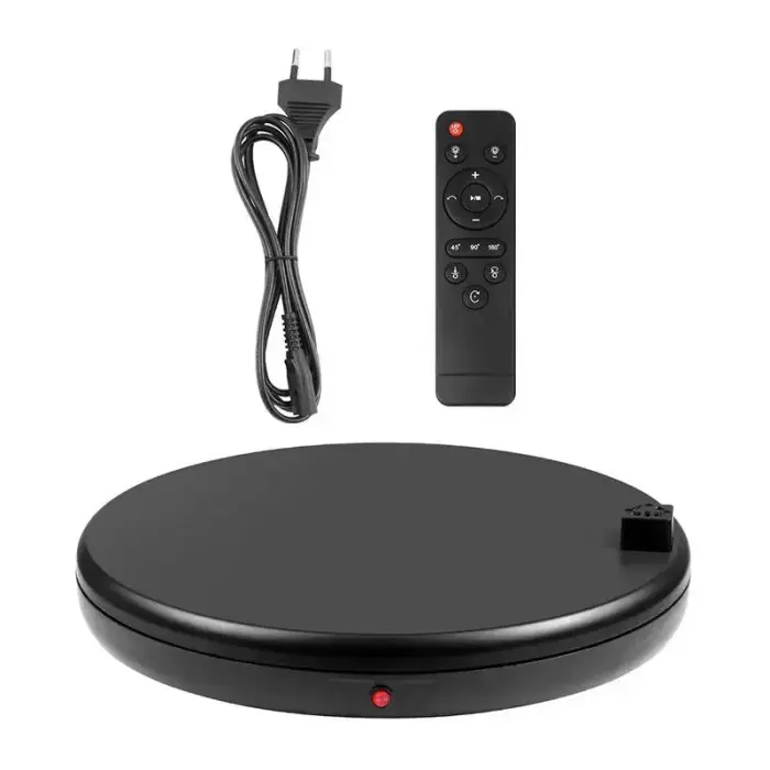 Rotating display stand Puluz with power socket 45 cm (black) Photo