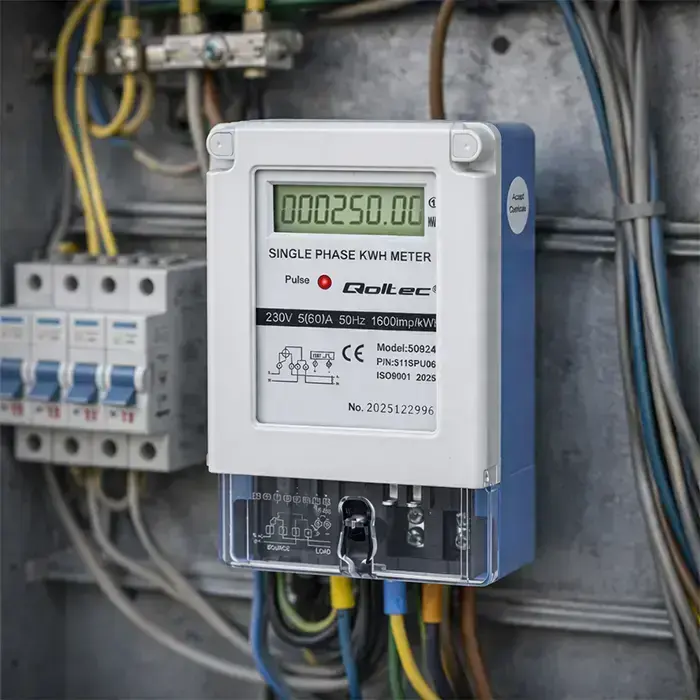 Qoltec Single-phase electronic meter | Energy consumption meter | 230V | 5(60)A | LCD Photo