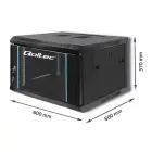 Qoltec RACK Cabinet 19" | 6U | 600 x 370 x 600 | Tempered doors | Hanging | Steel case | Lock | Black Фото num