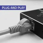 Qoltec Splitter mini SWITCH 1x2 port RJ45 | 1000Mbps | USB-C | Aluminium Photo