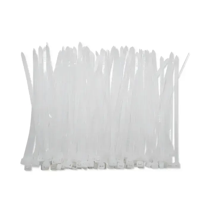 Qoltec Self-locking cable tie | 4.8*160 mm | 100 pcs. | Nylon66 | UV | White Photo