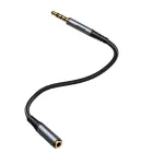 Joyroom stereo audio cable AUX 3.5 mm mini jack (male) - mini jack (female) 1.2 m black (SY-A09) Photo