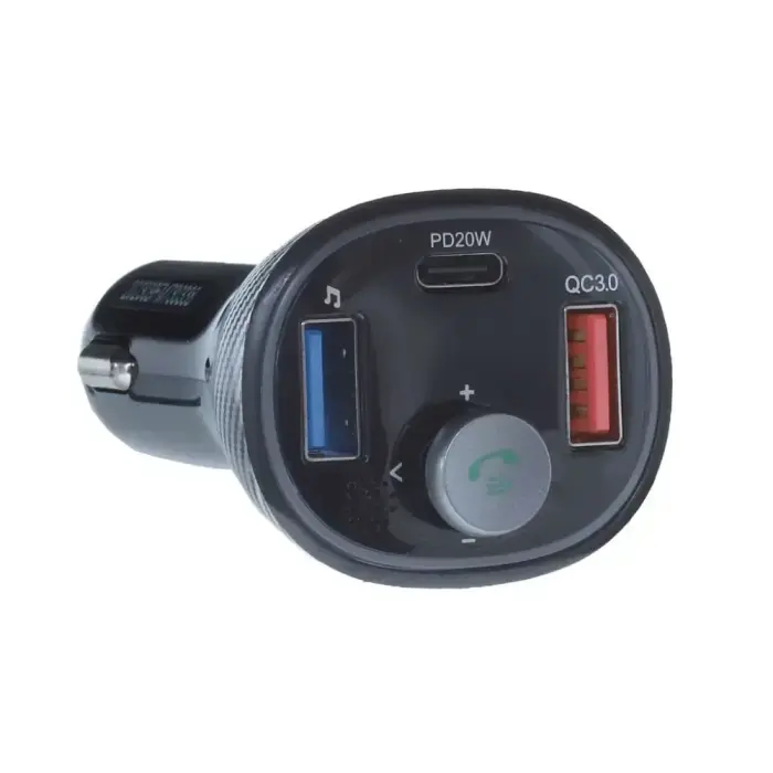 ART transmiter FM bluetooth 5.0 + USB A QC3.0 + Typ C (total 30W) FM-73 black Фото num