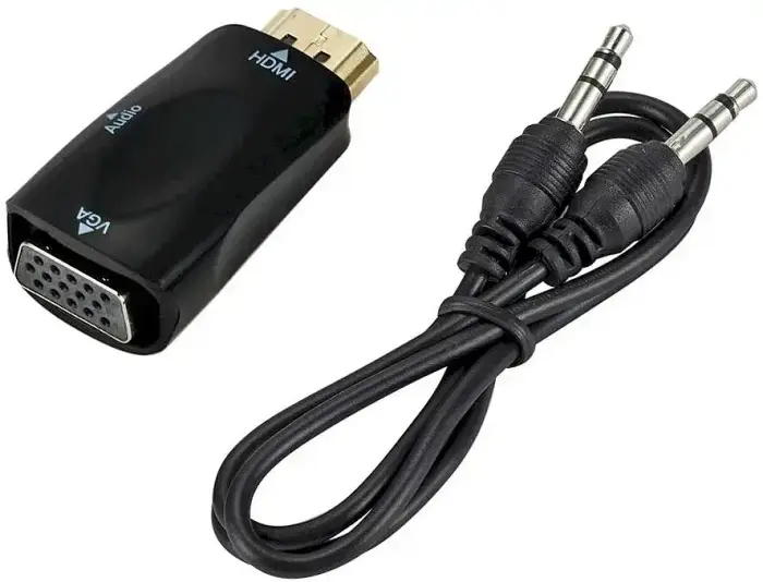 Fusion конвертер видеосигнала HDMI в VGA (+ аудио) черный Фото num
