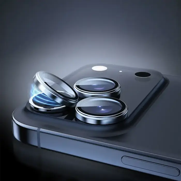 Rock Tempered glass Pure Series Camera Lens on camera for Iphone 17 Pro/17 Pro Max (lens 3 pieces) blue Foto 4