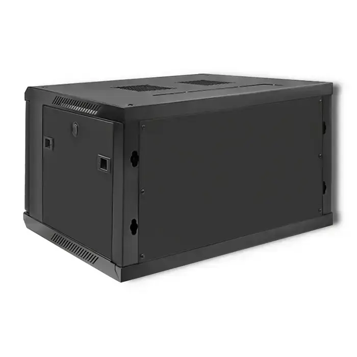 Qoltec RACK Cabinet 19" | 9U | 600 x 500 x 450 | Tempered doors | Hanging | Steel case | Lock | Black Фото num