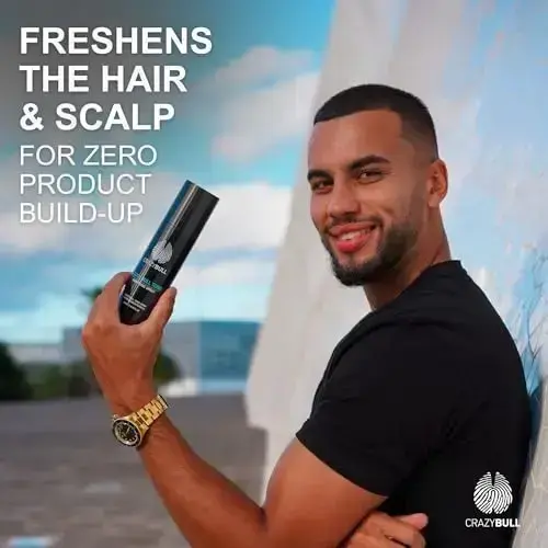 Crazy Bull Hair Tonic for Men - Cooling Hair Growth Spray with Castor Oil & Menthol - Hydrating Anti Frizz Heat Protection Spray for Oily & Dry Scalp  Photo