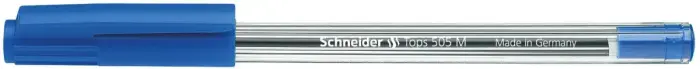 Lodīšu pildspalva SCHNEIDER 505 M 0,5 mm, caurspīdīgs korpuss, zila tinte Фото num