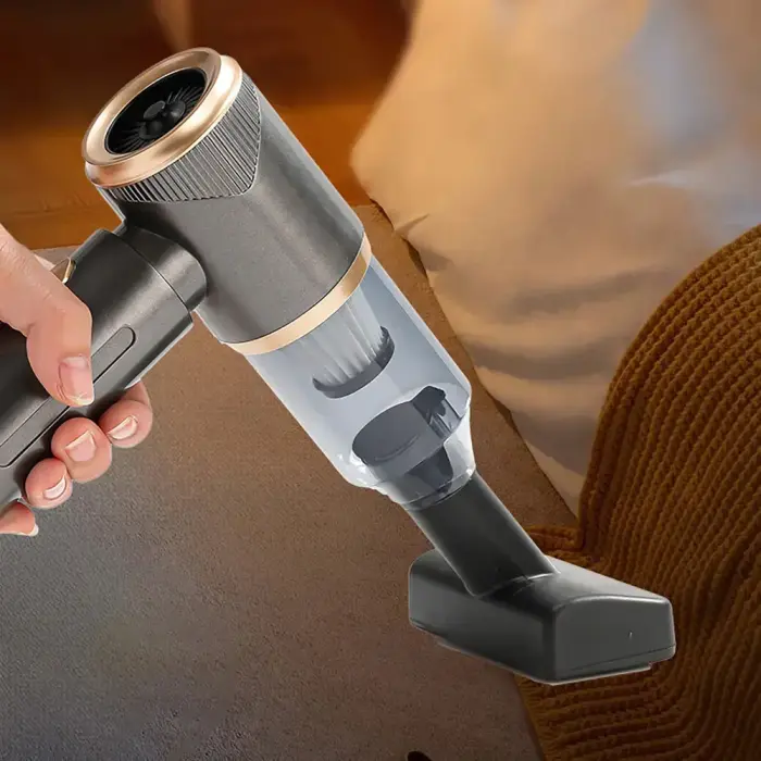 Mini Foldable Handheld Car Vacuum Cleaner with Blower Function - Black Фото num