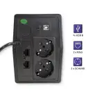 Qoltec Uninterruptible Power Supply UPS Line Interactive | Monolith | 1000VA | 600W | LCD | USB | RJ45 Photo