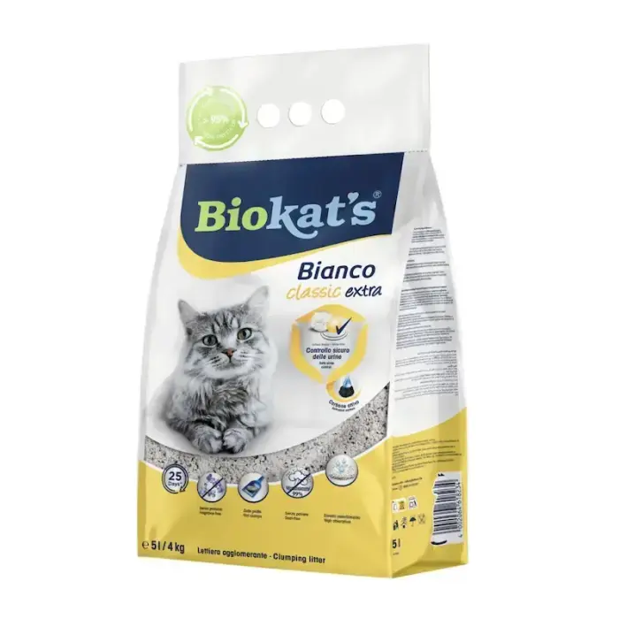Smiltis kaķu tualetēm - Biokats Bianco Extra 5 L Foto 3