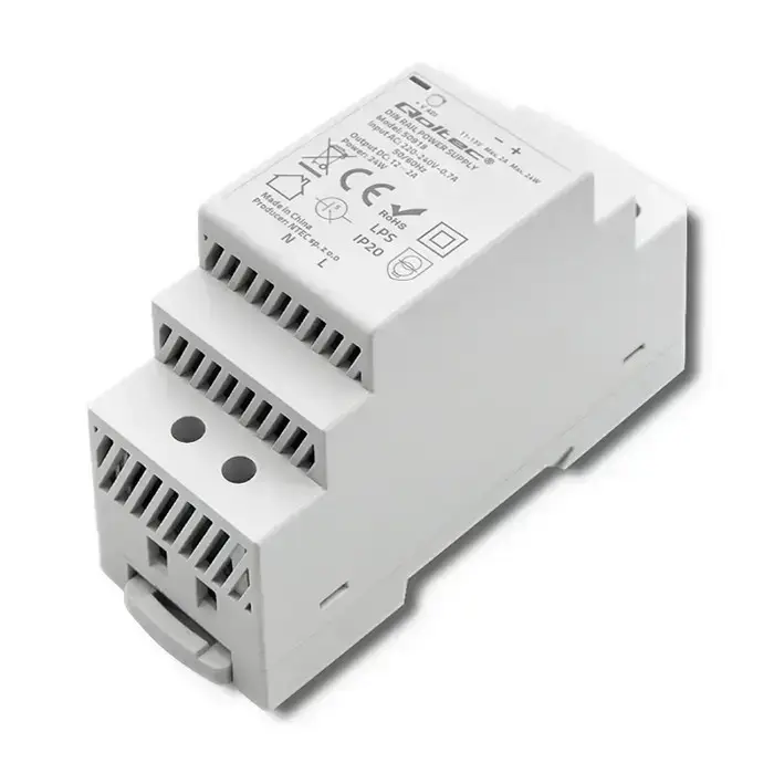 Qoltec DIN rail power supply | 24W | 12V | 2A | White Фото num
