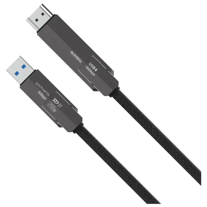 Cable 4smarts ComboCord USB4 HDMI 240W 1.5m black Foto 3