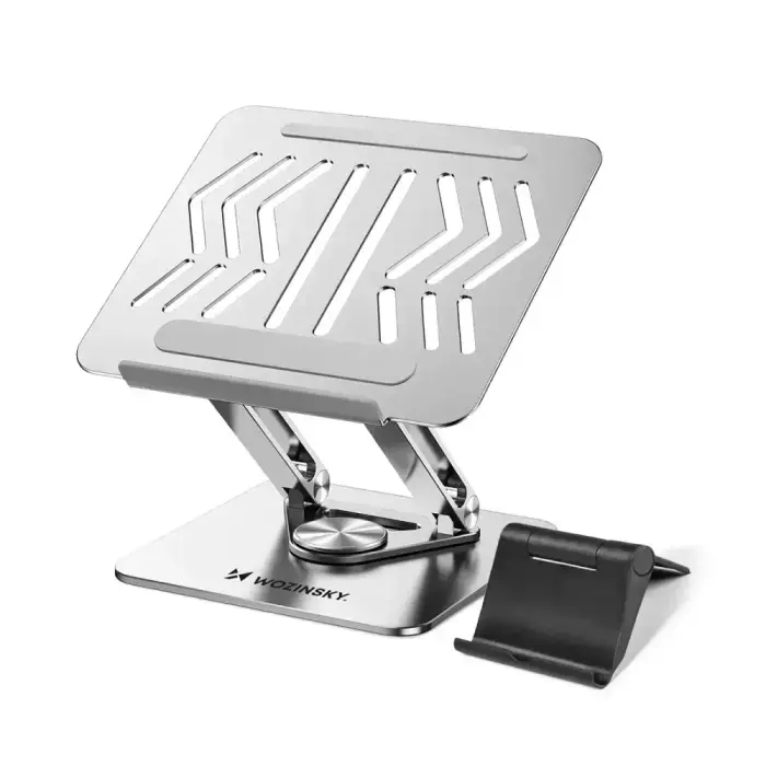 Wozinsky WRS-CPY84SS Aluminum Laptop and Tablet Stand + Free Smartphone Stand - Silver Фото num