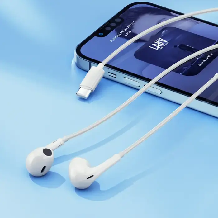 QCY LH1 In-Ear Wired Headphones with Remote and Microphone 1.15m - White Foto 9