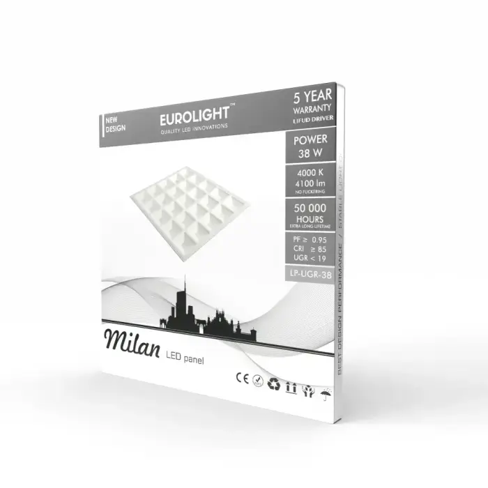 Milan LED šviestuvas 38W 4100LM 4000K UGR19 Lifud Eurolight Foto 2