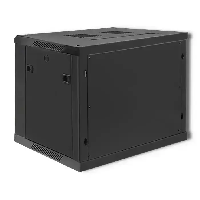 Qoltec RACK Cabinet 19" | 9U | 600 x 500 x 600 | Tempered doors | Hanging | Steel case | Lock | Black Foto 5