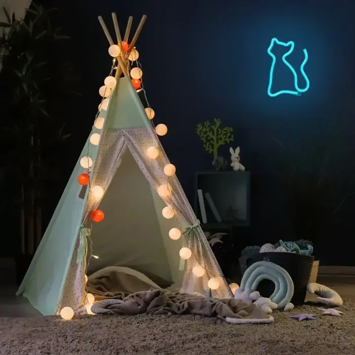 Neon LED Light CAT turquoise NNE24 Neolia Foto 8