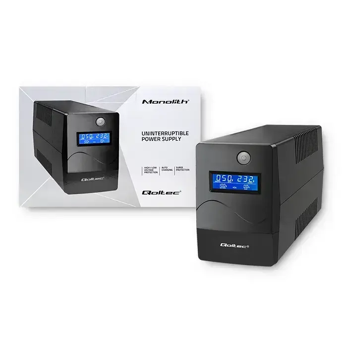 Qoltec Uninterruptible Power Supply UPS Line Interactive| Monolith | 450VA | 240W | LCD | USB | RJ45 Photo