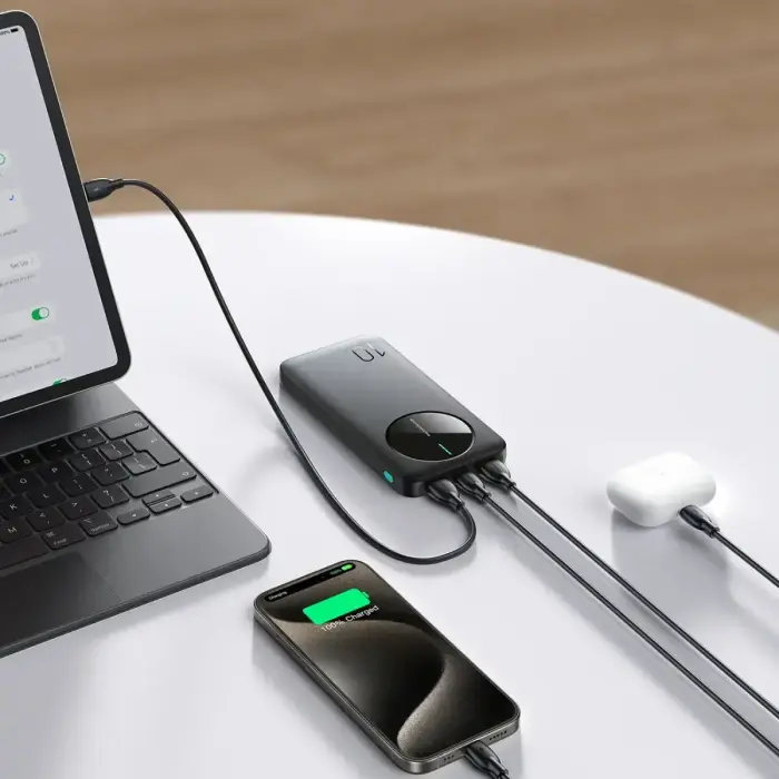 Joyroom JR-PBF12 внешний аккумулятор (powerbank) | 10000 mAh | 12W | USB-A, USB-C | черный Фото num
