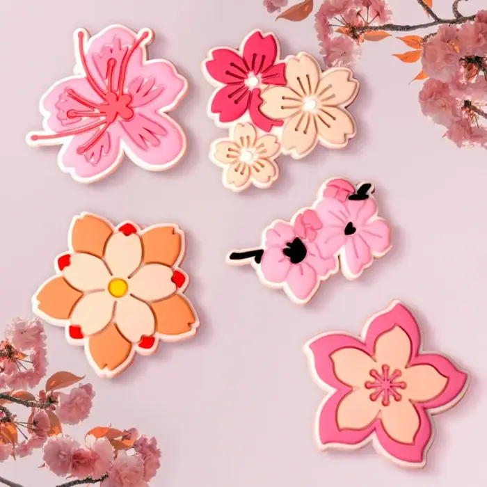 3D Sticker Pink blossom 5pcs set Photo
