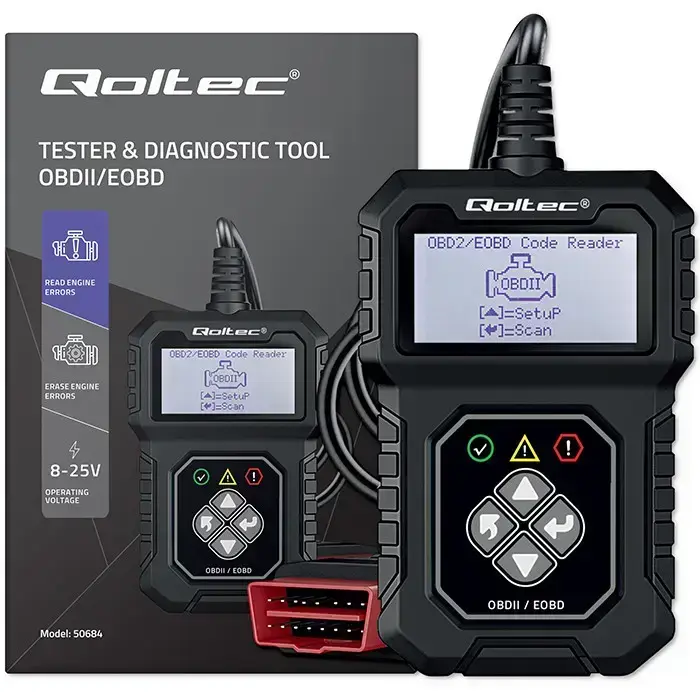 Qoltec Digital OBD2 EOBD diagnostic Tester Interface ProLine  | 8V-25V | Dual System Photo